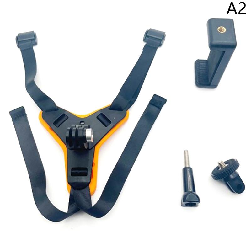 Motorcycle Helmet Chin Strap Mount Holder With Phone Clip Compatible For Gopro