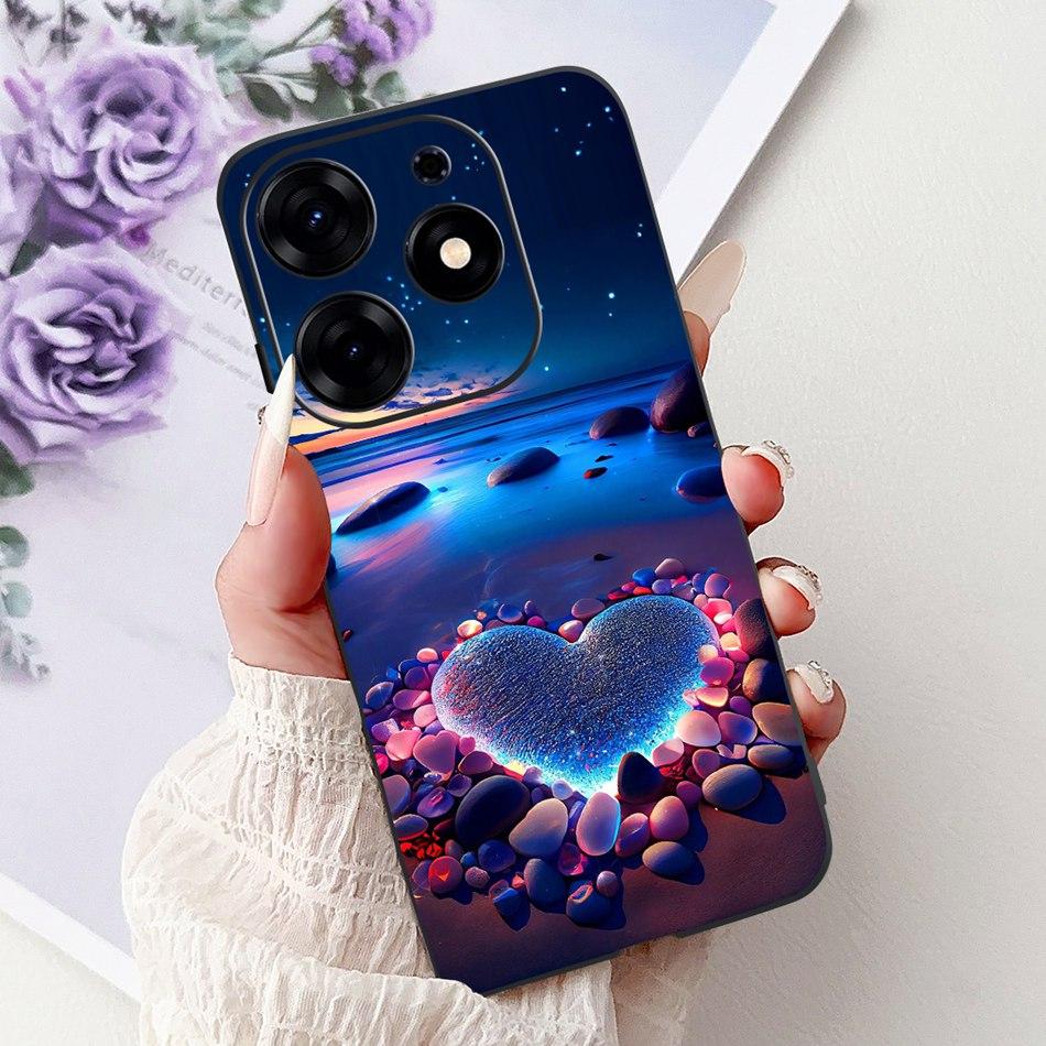 Чехол для телефона Tecno Spark 10 Pro Spark 10Pro 4G KI7 Элегантный Цветочный Кот Печать Мягкий Силикон TPU Чехлы