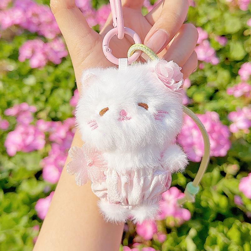 Cherry Blossom Bear Rabbit Cat Plush Keyring For Teen Girls And Collectors