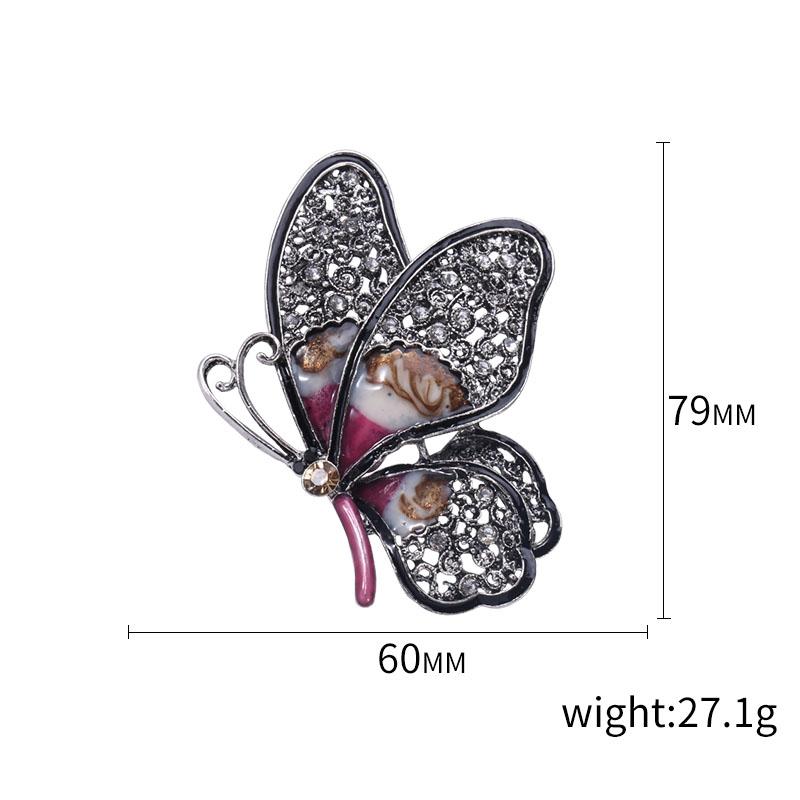 Enamel Butterfly Brooches for Women Unisex Rhinestone Insect Pins Banquet Party Backpack Gifts Jewelry Accessories