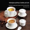 Ceramic Double Boiler Stew Pot with Lid for Soup, Bird's Nest, and Steamed Eggs