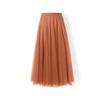 1PC A-line Midi Skirt Women Mesh Tulle Many Colors With Lining Spring Skirt Summer High Waisted Solid Color