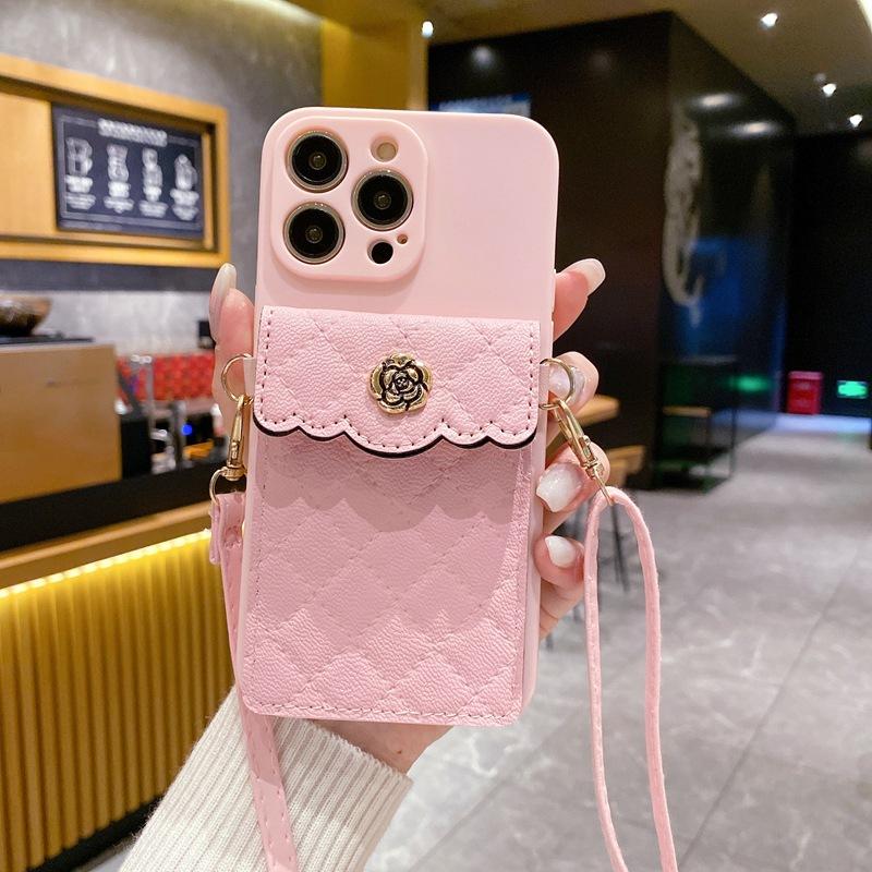 Европейская и американская сумка-кошелек с камелией подходит для iPhone17, чехол-сумка для мобильного телефона, 16promax, усовершенствованное ощущение, Apple 13, противоударный