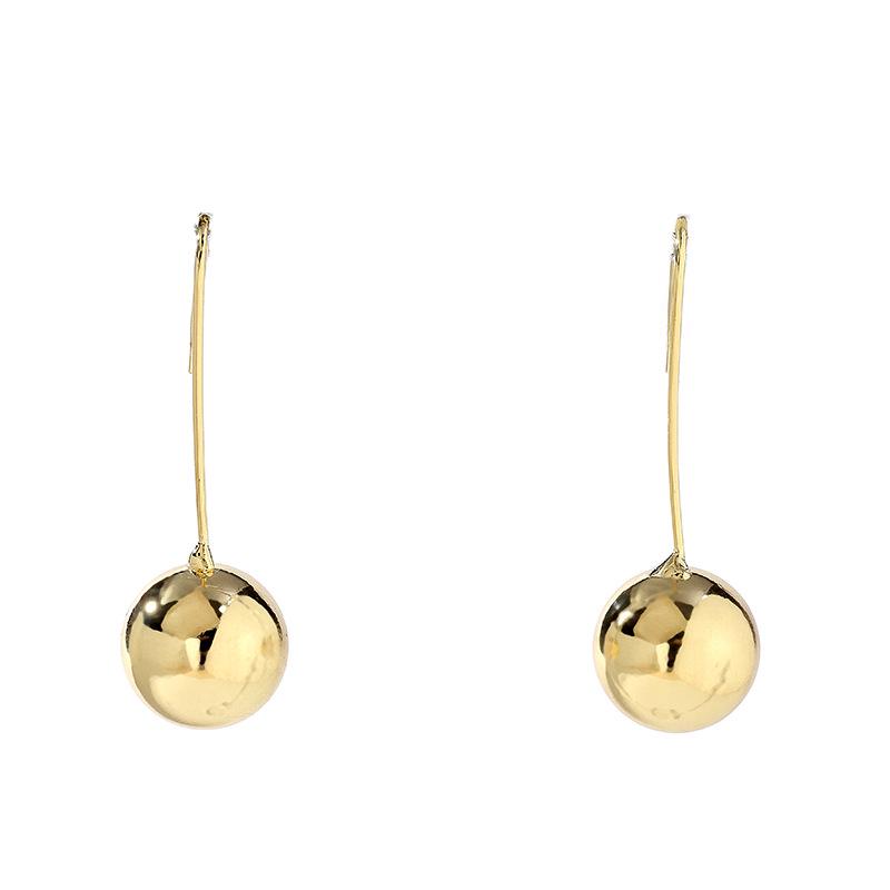 2023 Minimalist Geometric Earrings: European & American Niche Style with Round Bead Ear Hooks