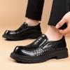 Slip On Business Men'S Leather Shoes Gentleman British Style Daily Office And Work  Adult Luxury Shoes Black Classic