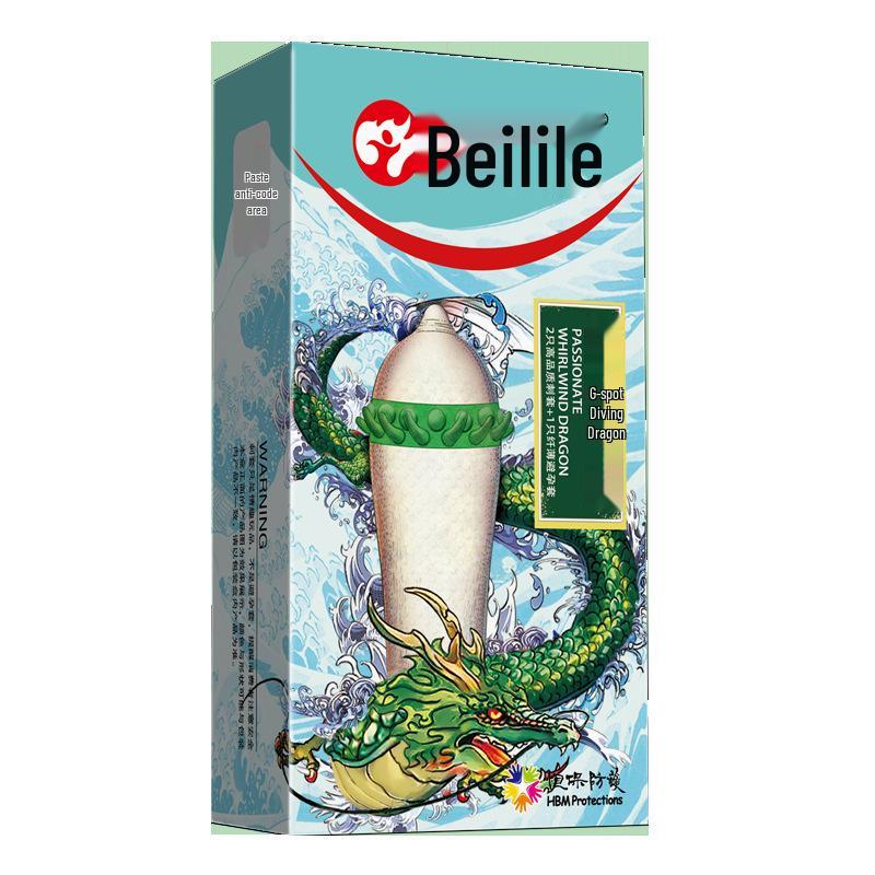 Bailile Prickly Silky Ribbed Condoms - Light & Thin 3D Texture for Adults