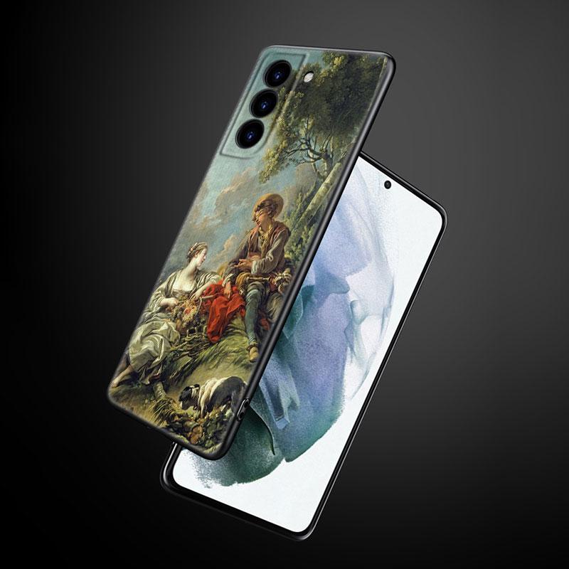 Чехол для телефона с художественной росписью в стиле Ренессанс для Samsung Galaxy S22 Pro S21 S20 Ultra FE S10 Lite 5G S10E S9 S8 Plus, мягкий черный чехол из ТПУ