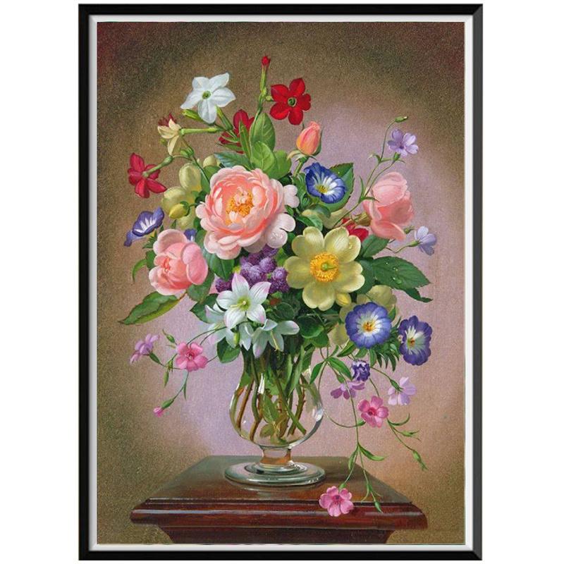 5D DIY Алмазная картина Красивые цветы Фотографии Алмазная вышивка Набор для вышивки крестом Полный горный хрусталь Мозаика Домашний декор