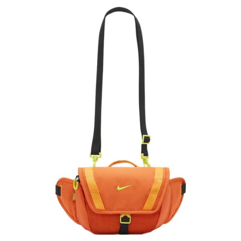 Nike Тканевая наплечная сумка, сумка-кроссбоди, поясная сумка, обычная, унисекс, сигнально-оранжевый/ярко-оранжевый/атомно-зеленый, повседневная, DJ9681-819