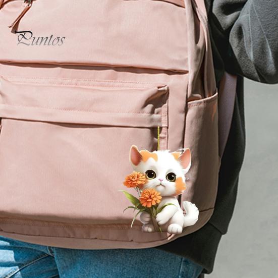 Подвеска в виде цветка-кошки, подвеска на зеркало заднего вида автомобиля, акриловая рождественская елка, подвесное украшение в виде мультяшного котенка, украшение для дома, окна, салона автомобиля