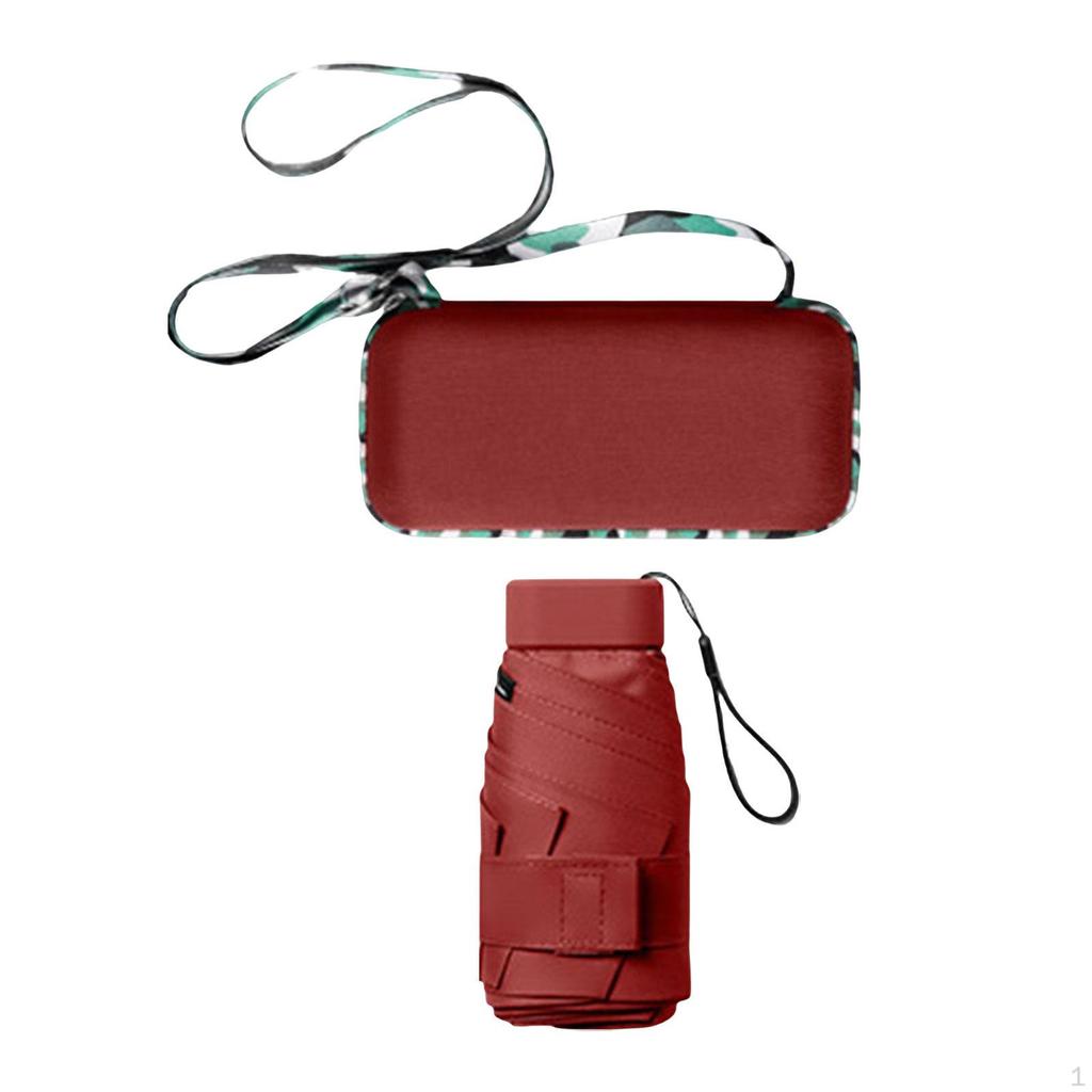 Зонт с футляром Компактный дизайн Идеально подходит для путешествий Легкий портативный зонтик от солнца на открытом воздухе и дождя