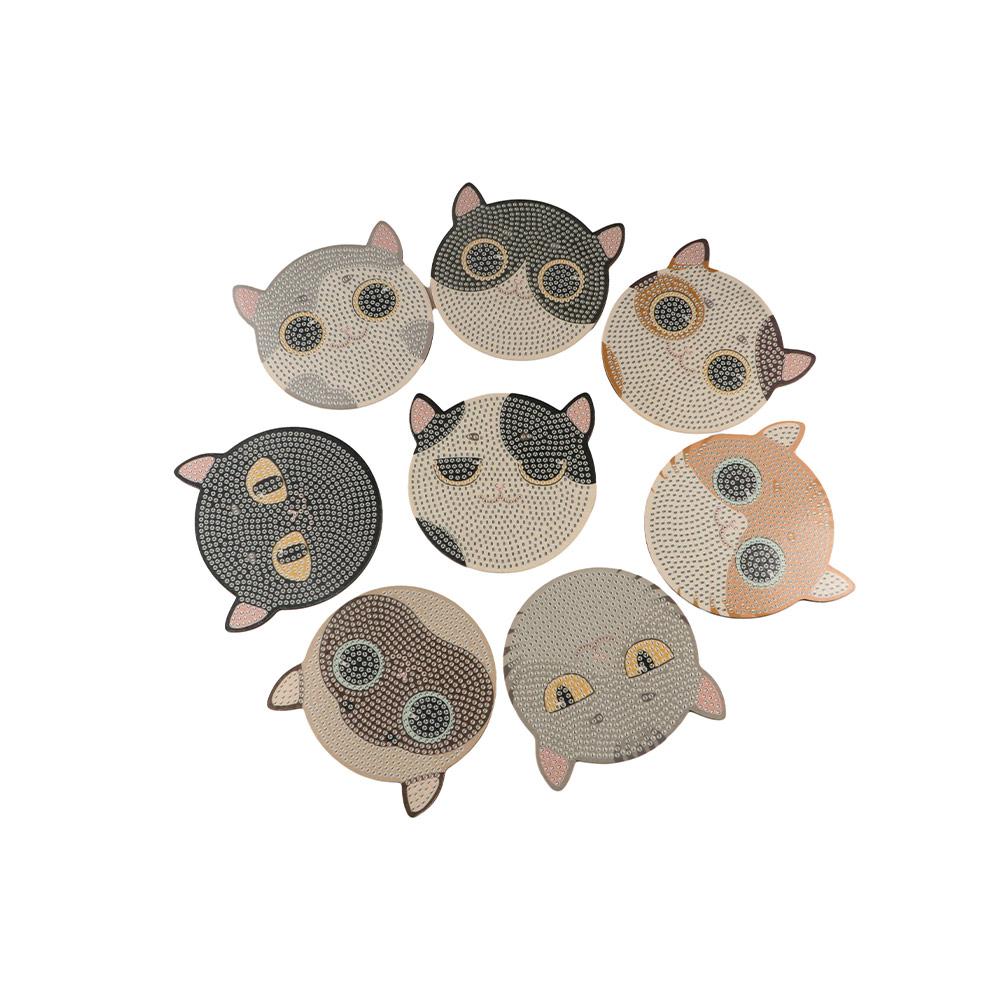 Anti Slip DIY Painting Coasters Cartoon DIY Cat Tablemat Home Decor