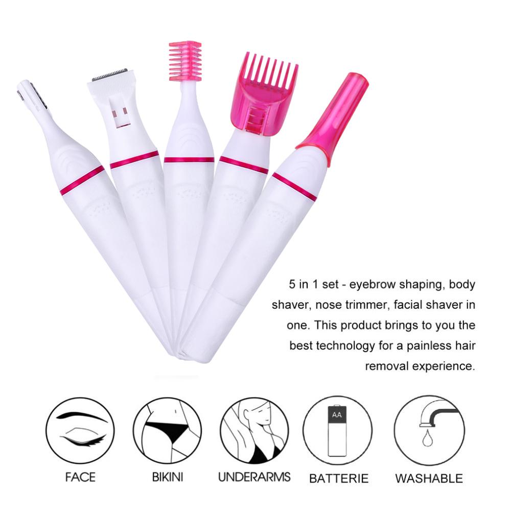 5 в 1 женская бритва для удаления волос, женская электрическая бритвенная машинка, мини-триммер, бритва, бикини для стрижки бровей, подмышек, эпилятор