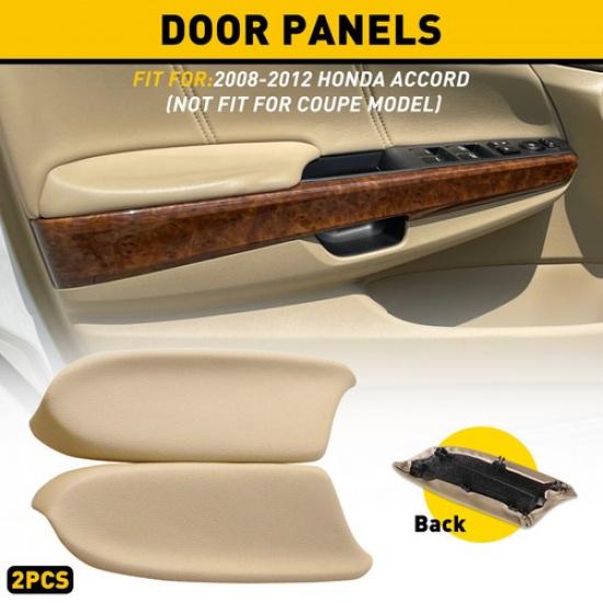 New Beige For Honda Accord 2008-2012 Sedan LR Door Panel Armrest SET PU Leather