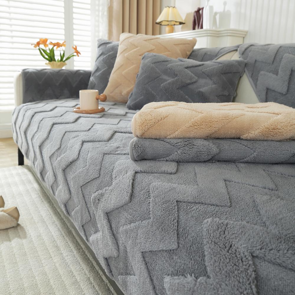 Утолщенная плюшевая подушка для дивана, подушка для сиденья дивана, диванное полотенце, нескользящая, осень и зима, новый чехол для дивана, ткань для чехла