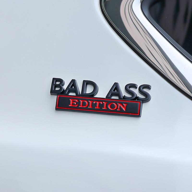 BAD ASS Metal Car Stickers Car Bumper Leaf Plate Logo Zinc Alloy EDITION Body Decal Automotive Exterior Modification Accessories