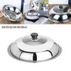 28/30/32/34/36/38CM Stainless Steel Visible Pot Lid Black Plastic Knob Frying Pan Lid  Household