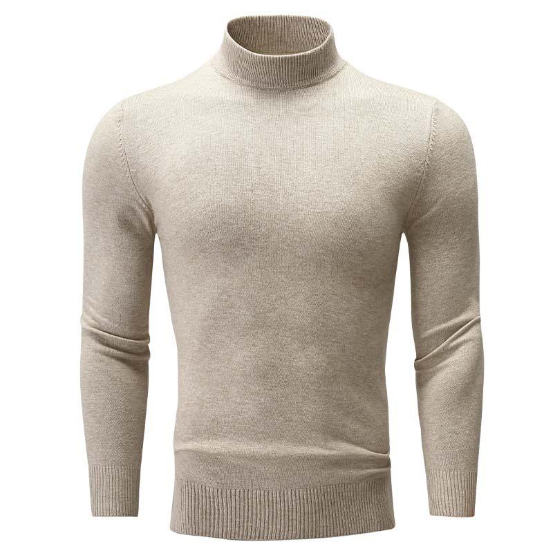 Men S Half Turtleneck Knit Sweater Solid Color Casual Spring Autumn