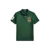 Polo Logo Embroidered Casual Knit Short Sleeve Polo Shirt Men Polo Shirts Dark-Green 710807546-005