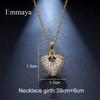 Emmaya Fashion Charm AAA Cubic Zircon Multicolor Romantic Heart Pendant Jewelry Necklaces For Woman Wedding Party Gift