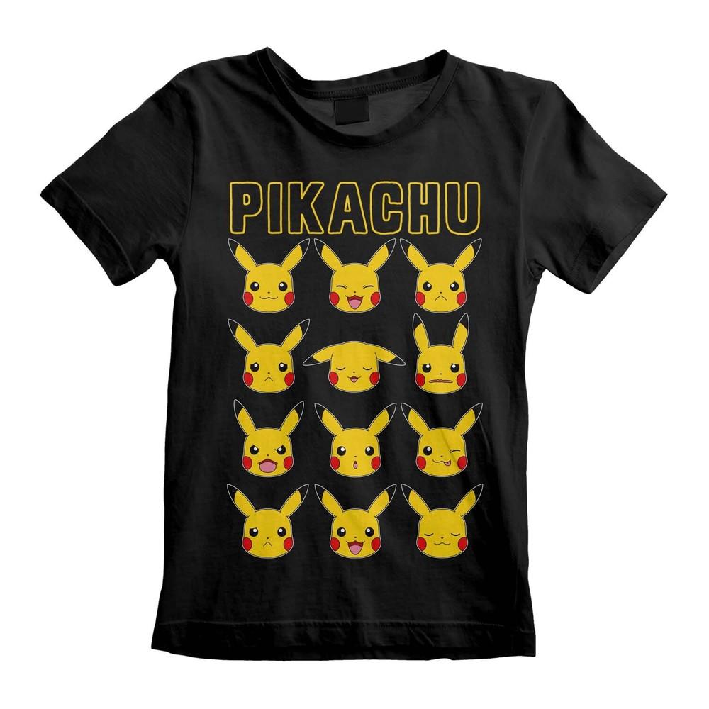 **Детская футболка Pokemon – Лица Пикачу**