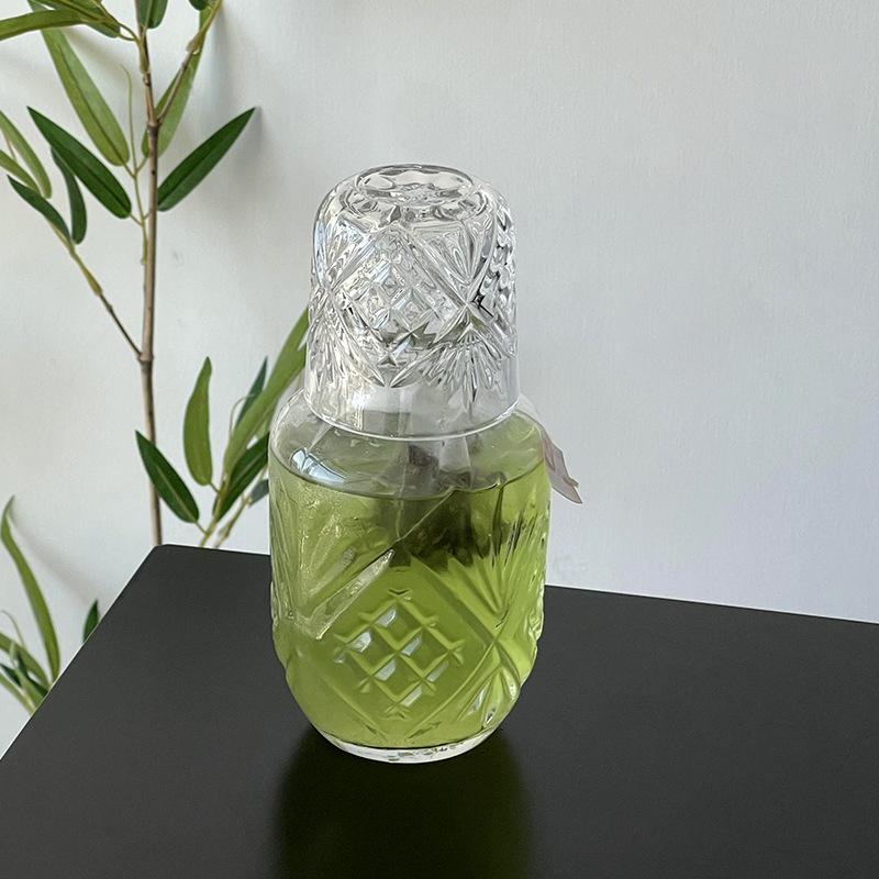 Винтажный стеклянный стакан, бутылка для воды, набор стаканов, прозрачный стакан для сока, молока, кофе, эстетичный стеклянный стакан, украшение стола для дома