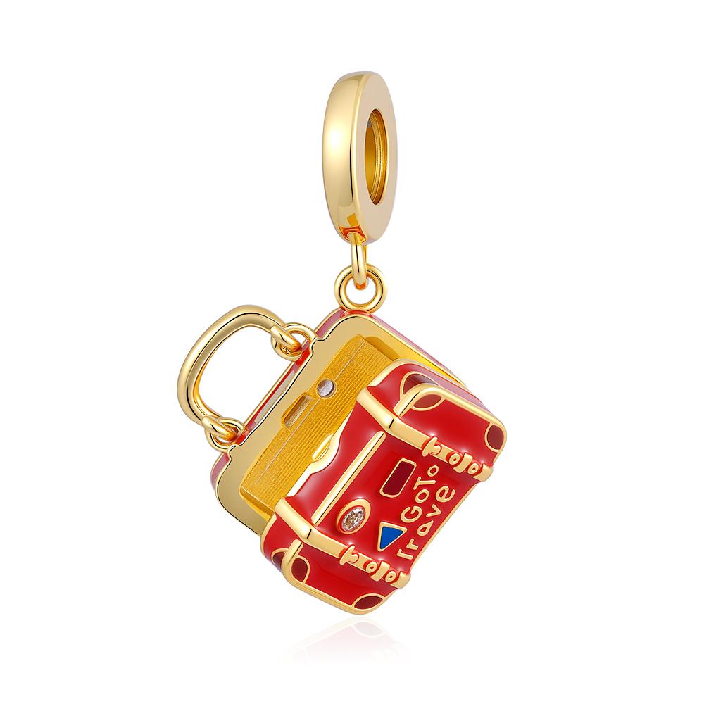 New 925 Silver Airplane Passport Vacation in Rome Beads Charm Pendant Fit Bracelet Necklace DIY Gift Women