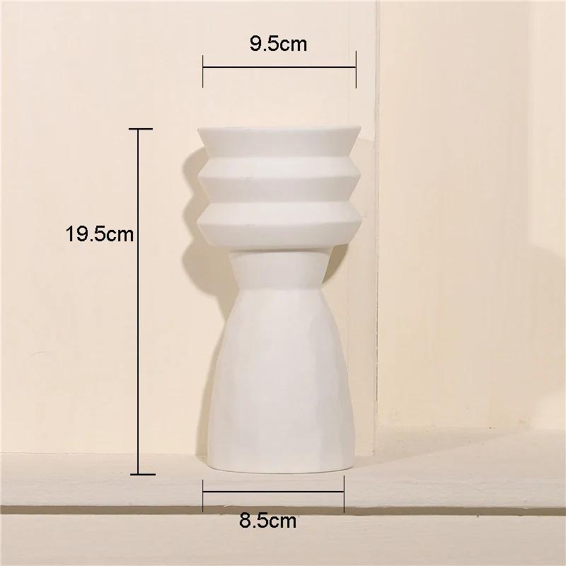 Hot Sale Nordic Ins Creative Ceramics Vase Home Ornaments White Vegetarian Flower Pot Vases Home Decorations Craft Gifts