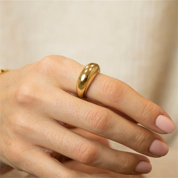 Модное массивное кольцо золотого цвета для женщин и мужчин, минималистское кольцо с куполом для свадьбы, помолвки, вечеринки, ювелирные изделия, подарки
