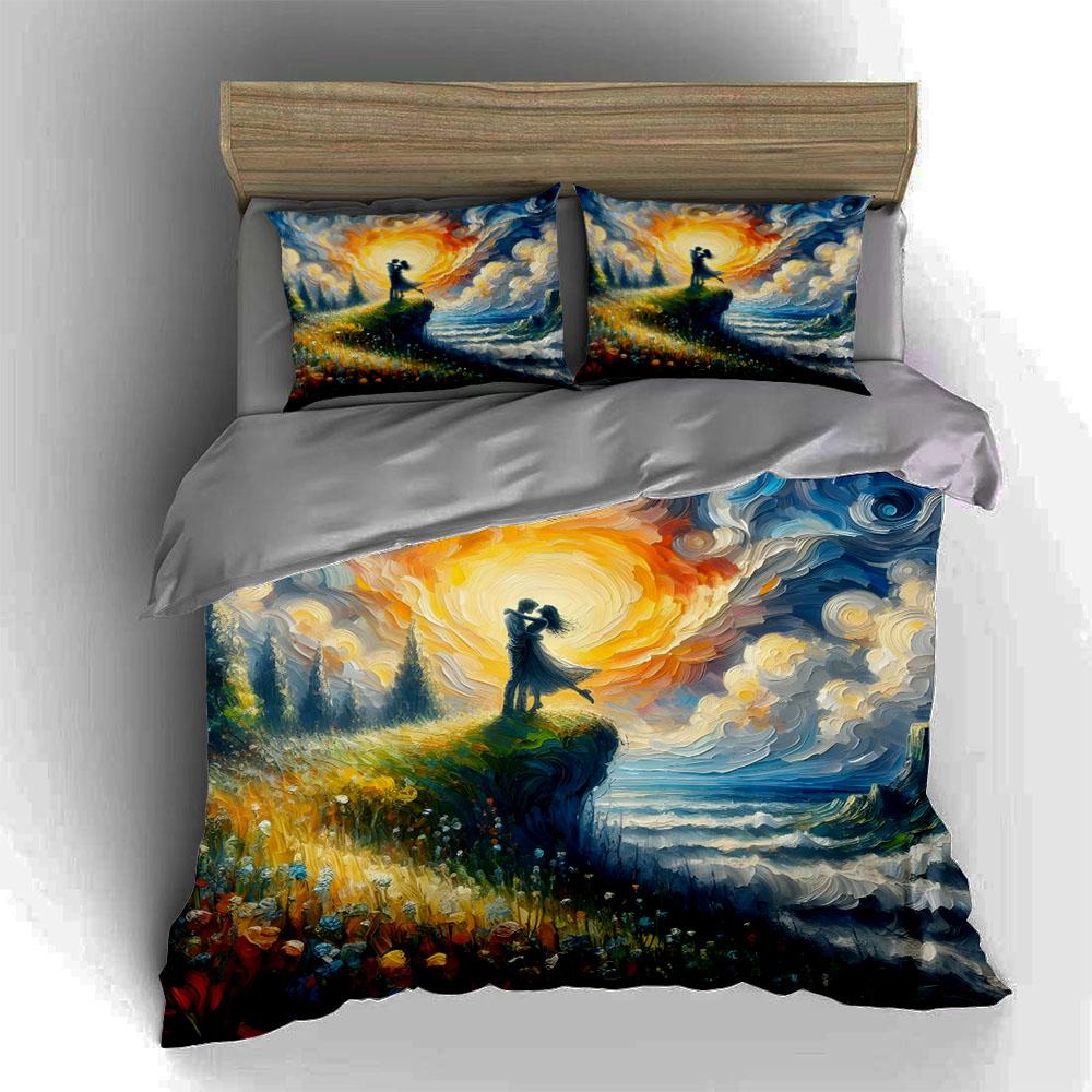 Colorful romantic scenery. Bedding Duvet cover sets Duvet covers Pillowcases gifts (1 * Duvet Cover 2 * Pillowcases, without duvet insert)