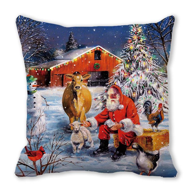 Новый год с Рождеством Санта-Клаус с принтом наволочка для украшения дома квадратная наволочка 45x45 см
