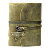 Handmade Vintage Leather Diary -Vintage Handmade Pages - Antique Key Closure - Green Color. Size 8X6 Inches