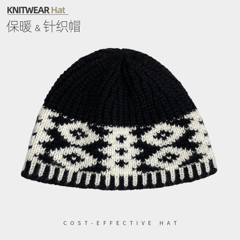 Knitted Bucket Wool Hat for Women in Winter, Versatile, Warm and Ear - Protecting