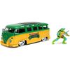 1:24 Turtles 1962 VW Bus with Leonardo Turtles Diecast Car