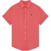 Polo SS26 Льняная рубашка с заостренным воротником, вышитой лошадкой, на пуговицах, с коротким рукавом, женская рубашка 211A92158-003