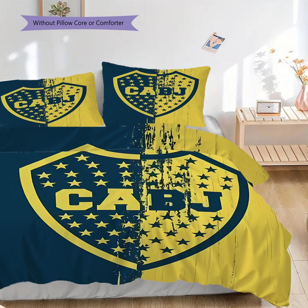Boca Juniors Pattern Bedding Quilt Set Quilt Cover Pillowcase Home Decoration Birthday Gift (1 * duvet cover + 2 * pillowcase, without core)