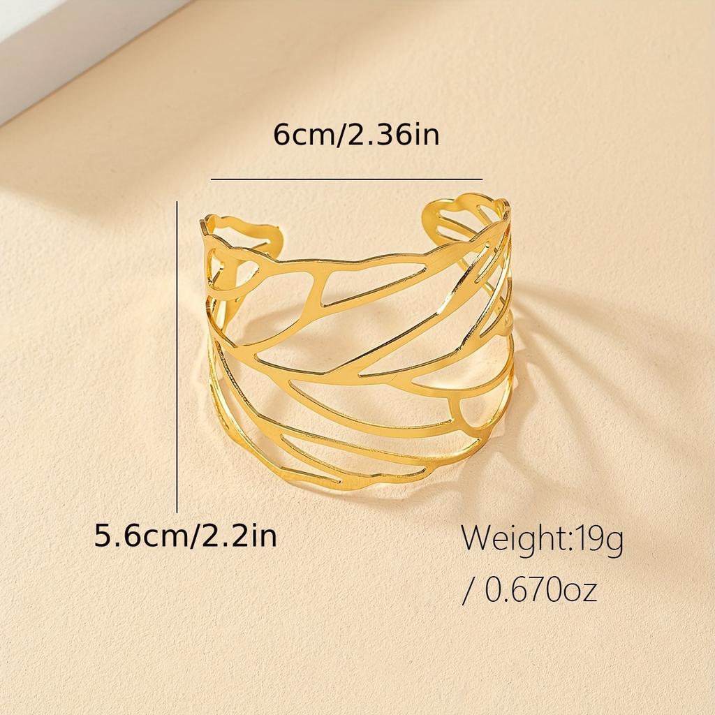 Уникальный дизайн полых листьев браслет-манжета браслет сплав ювелирные изделия элегантный этический стиль модный женский декор для вечеринки