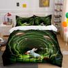 White Rabbit in Enchanted Forest Bedding Duvet Cover Set Duvet Cover Pillowcases (1 * Duvet Cover 2 * Pillowcases, without duvet insert)