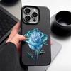 Синий кристально-розовый узор кожаный текстурный чехол для телефона iPhone 16 Pro 15 14 13 12 Pro Max 11 ударопрочный мягкий матовый тонкий чехол из ТПУ