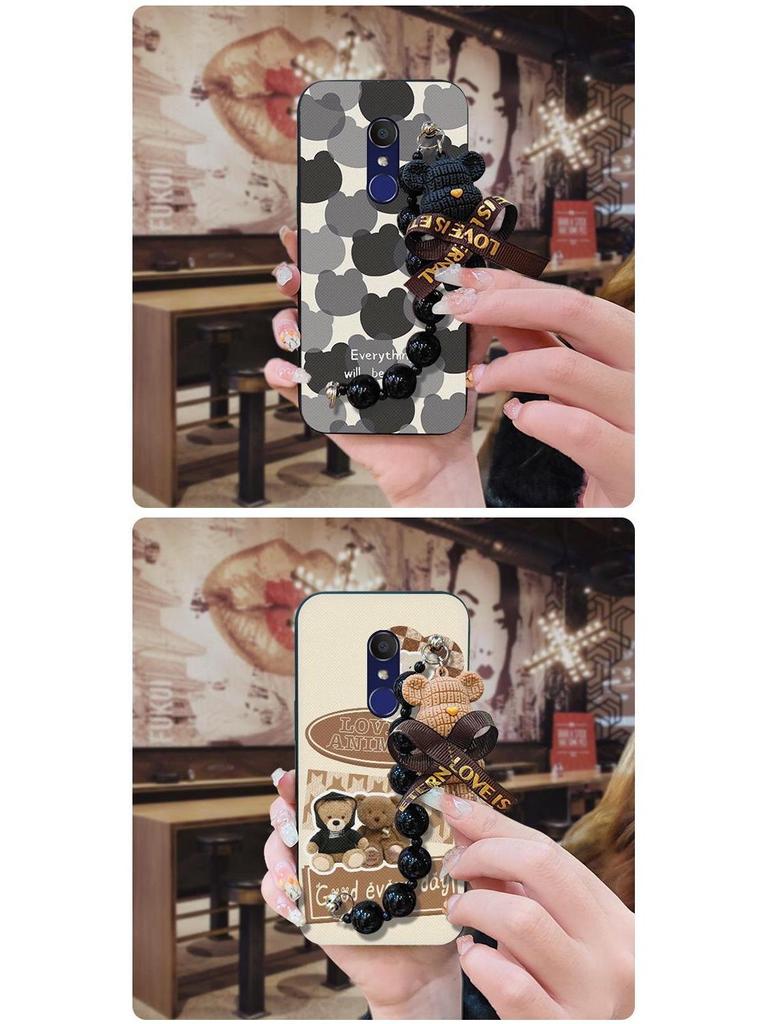 Молодежный мультяшный чехол для телефона Alcatel с теплоотводом и жемчужной подвеской