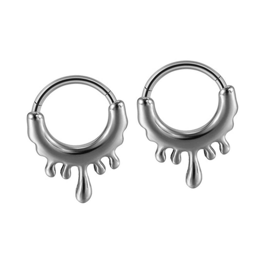 Pack of 2 Stainless Steel Septum Rings Fashion Body Jewelry Nose and Ear Piercing Jewelry Fashion Accessory for Daily