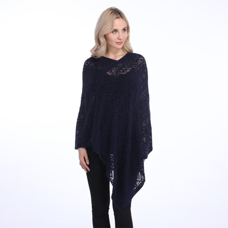 Large Size Women's Hoodie Loose Hollow Irregular Pullover Top Cape Sweater One Piece Hair Replacement