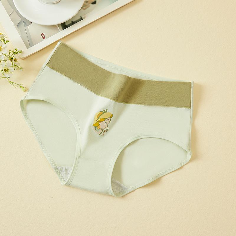 High Waisted Pure Cotton Cute Underwear Printed Japanese Women's Tight and Breathable Briefs