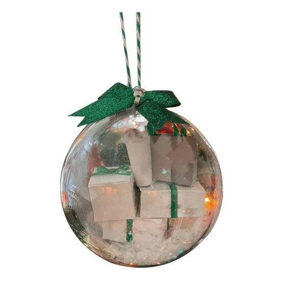 Забавные мини-упаковки, украшение, мини-экспресс-коробка, прозрачный шар, украшение, рождественская елка, подарочная коробка, подвесные украшения