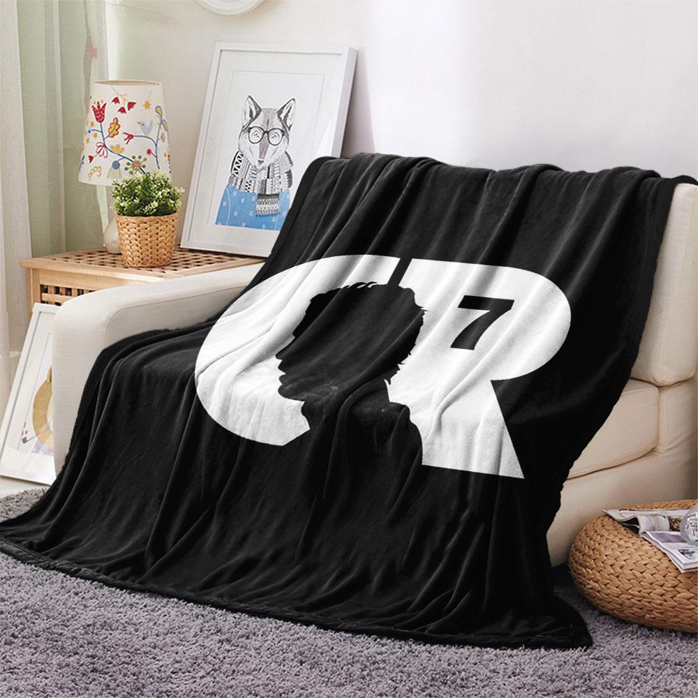 1PC CR7 Cristiano Ronaldo Patterned Flannel Blanket Suitable For All Seasons for Home Decor Warmth and Comfort Gifts Holiday Present