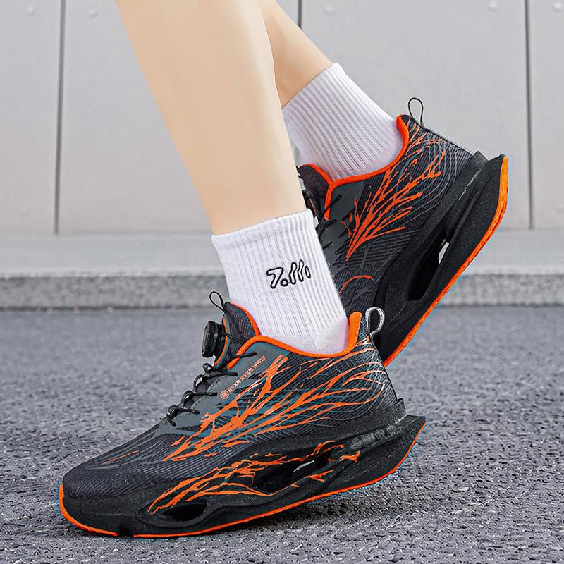 Rotating buttons are really explosive, soft-soled cushioning high-elastic running shoes, light and comfortable versatile sports shoes