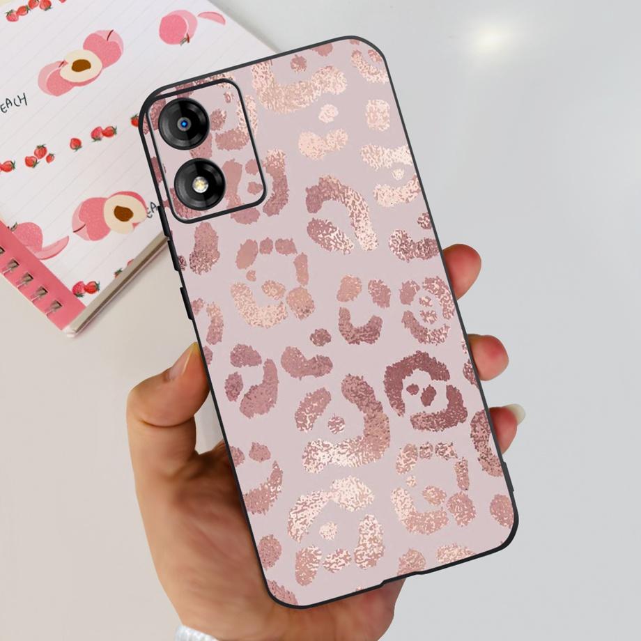 For Motorola Moto E13 Moto G13 Case Matte Black Liquid Silicone Soft Cover Lovely Cat Cartoon Jelly Capas For MotoE13 E 13 G 13