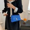 Luxury Laser Design Chevron Quilted Shoulder Bag Women'S High Quality Embroidered Thread Pu Leather Crossbody Messenger Bag