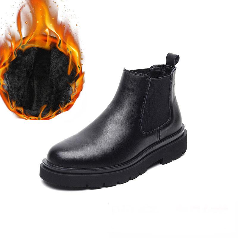 Большой размер мужские модные челси ботинки черные прилив платформа обувь ковбой оригинальная кожаный ботинок красивый осенне-зимний до щиколотки боты