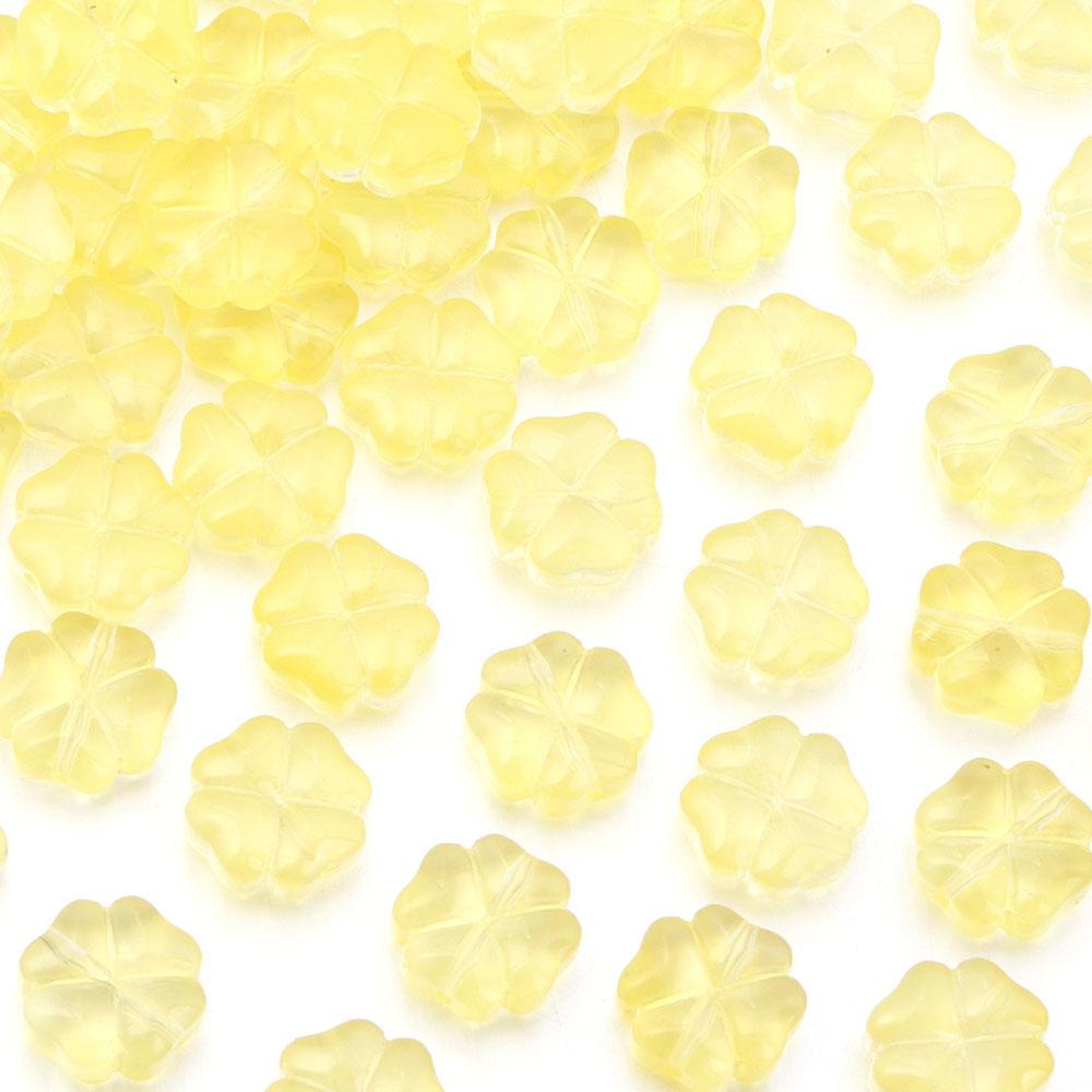 50pcs/lot 10mm Colorful Four-leaf Clover Shape Lampwork Beads For Jewelry Making Loose Spacer Glass Beads DIY Bracelet Earrings
